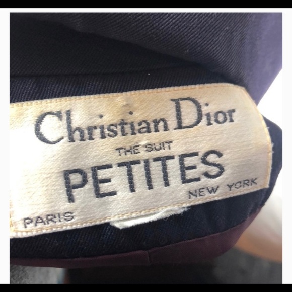 Vintage Christian Dior Navy Wool Blazer Petite 6/8 - Picture 4 of 8